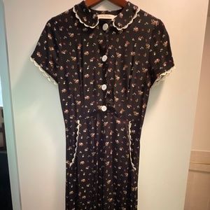CHRISTY DAWN Sebastian Dress, Floral, Peter Pan Collar XS